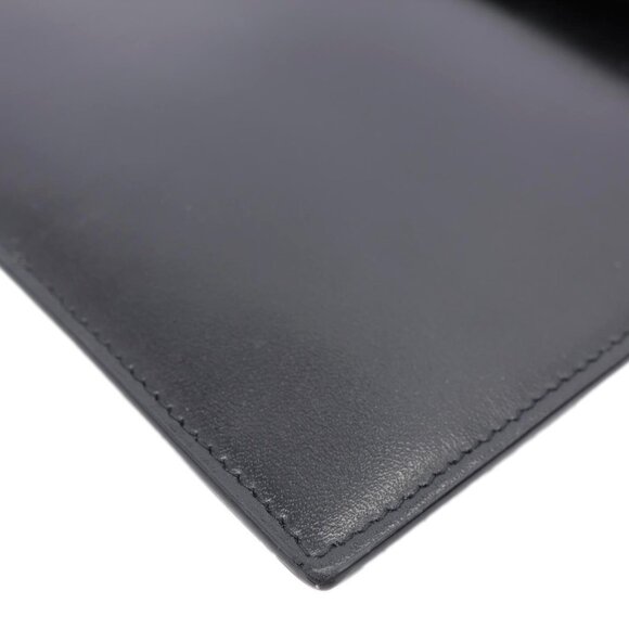 Yves Saint Laurent  Uptown Envelope Smooth Shiny Calfskin Leather Pouch Black - Picture 8 of 13